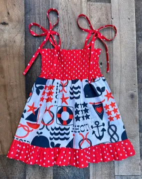 4th Of July Beach Smocked Dress