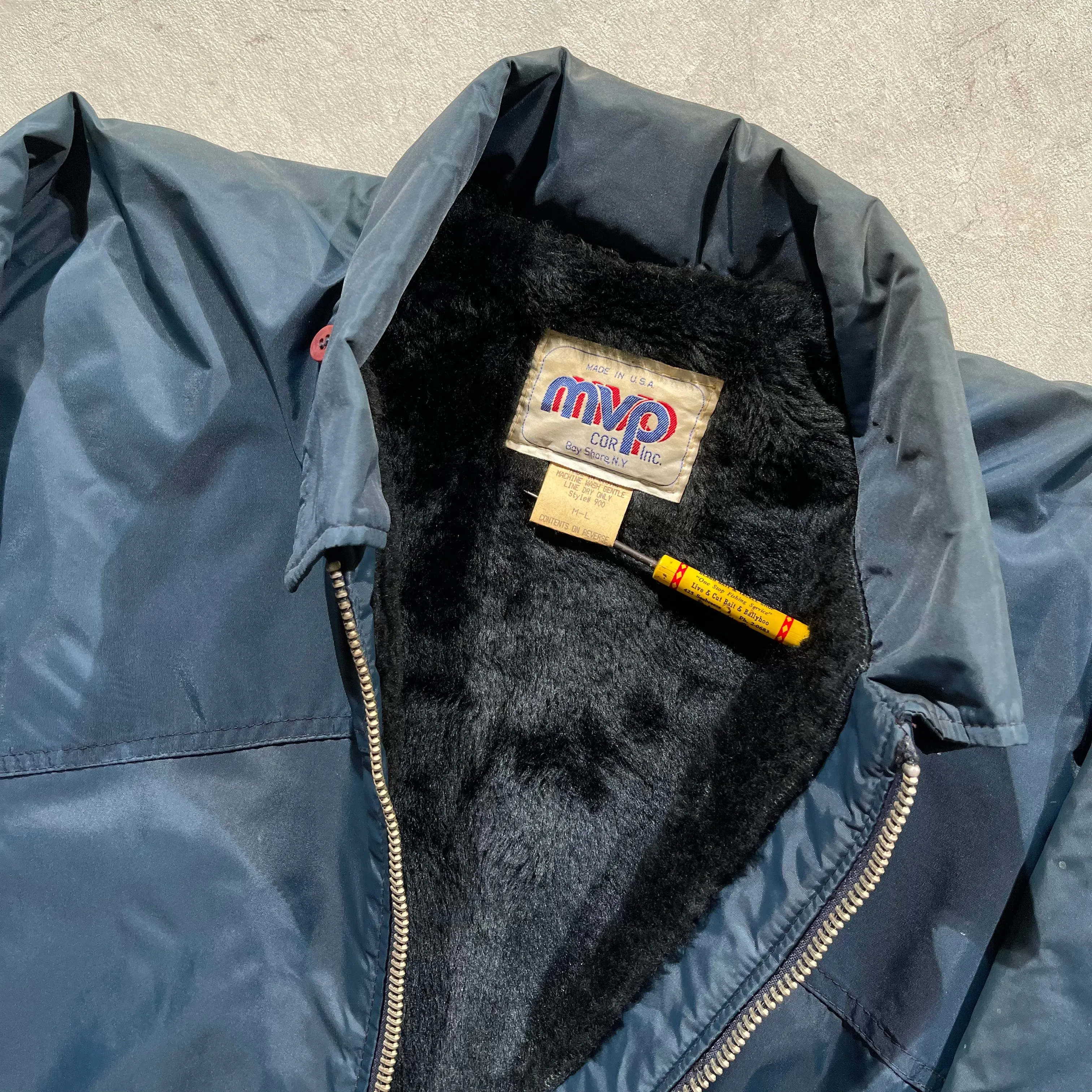 60s Fleece Lined Notre Dame Nylon Jacket- XL