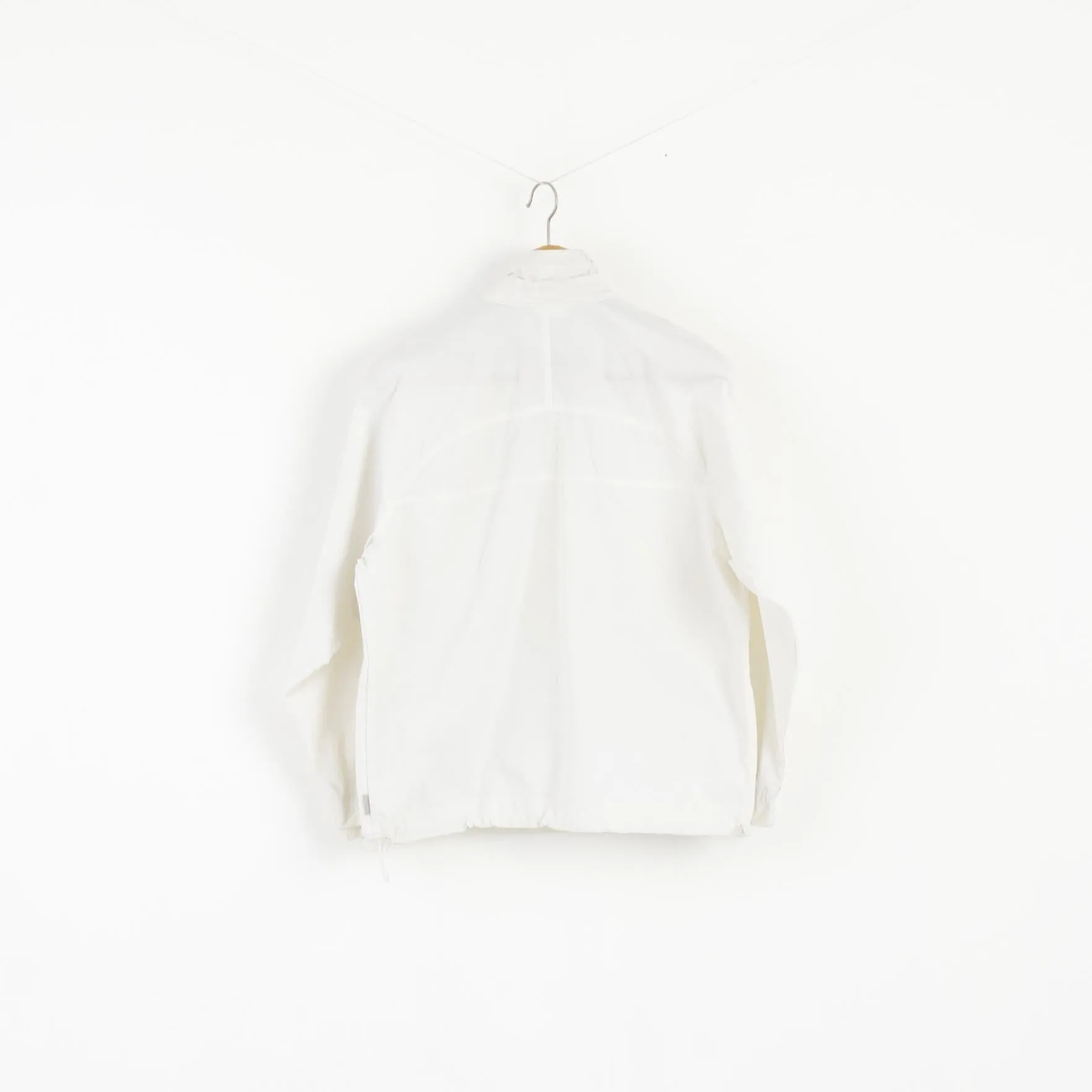 Adidas Women 10 M Pullover Jacket White Nylon Vintage Retro '00 Top