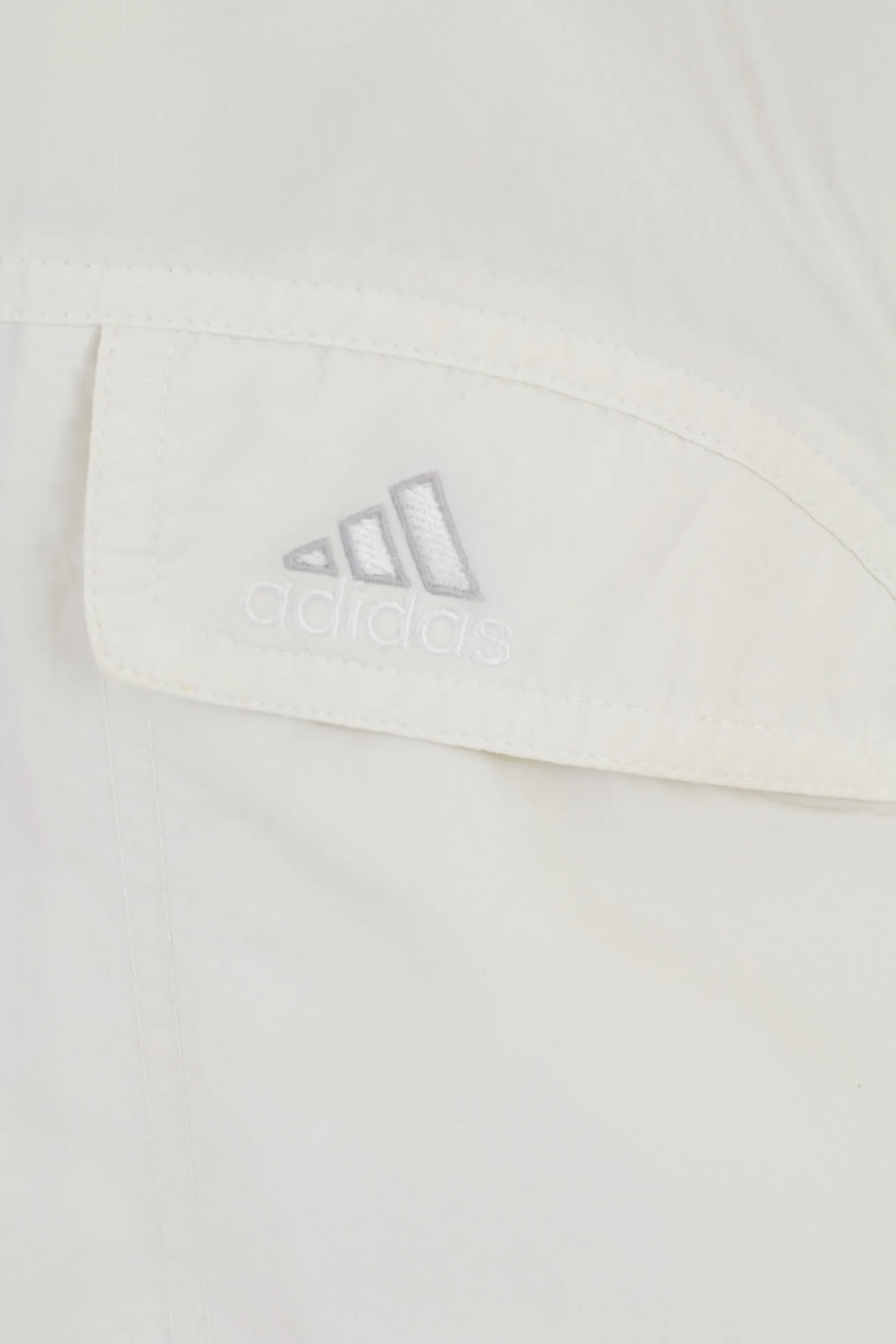 Adidas Women 10 M Pullover Jacket White Nylon Vintage Retro '00 Top