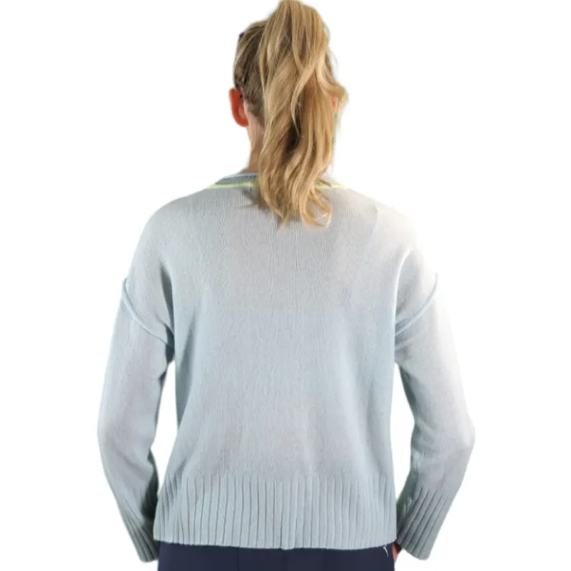 Alashan Cashmere Penelope Crew Sweater - Blue/Limonata