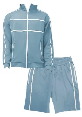 Arctic Blue Jordan Track Jacket Short Set