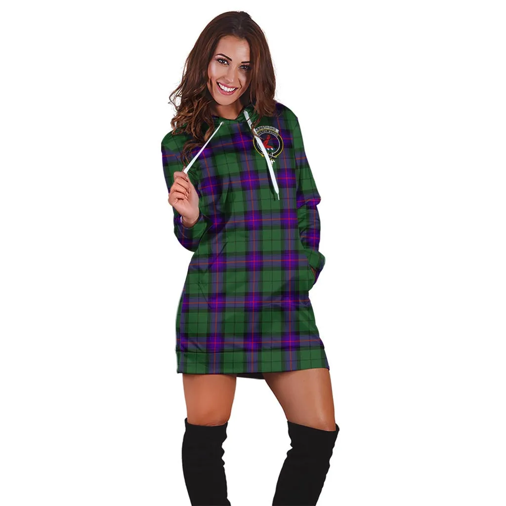 Armstrong Modern Tartan Hoodie Dress with Family Crest