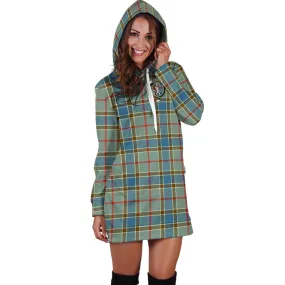 Balfour Blue Tartan Hoodie Dress with Family Crest