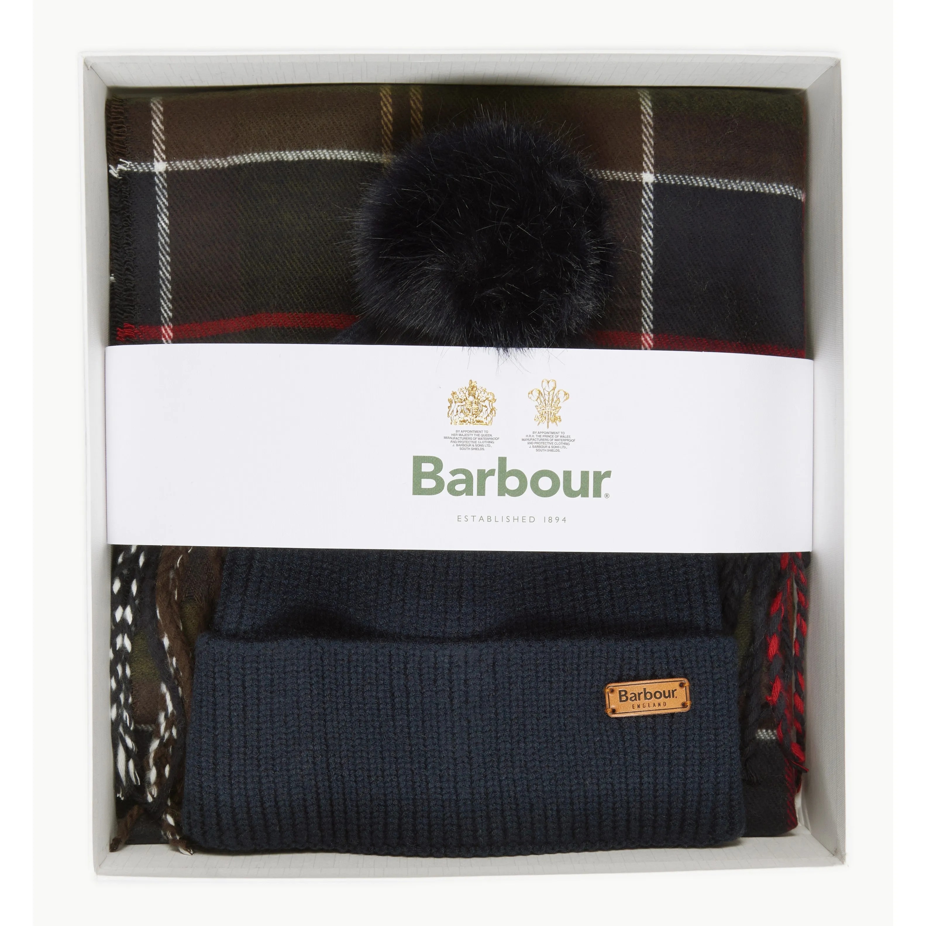 Barbour Dover Beanie & Hailes Scarf Gift Set - Classic