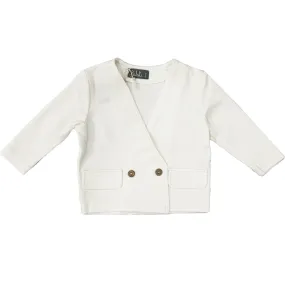 Belati Solid White Top Stitching Jacket (BJ1588)