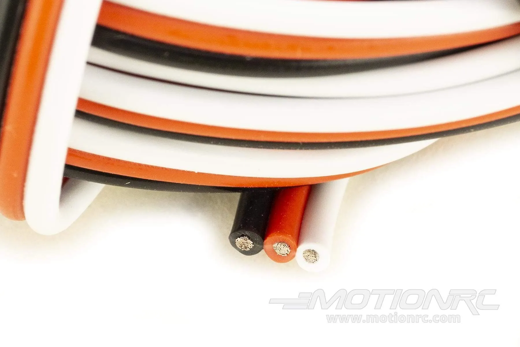 BenchCraft 20 Gauge Flat Servo Wire - White/Red/Black (5 Meters)