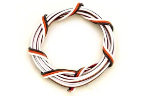 BenchCraft 26 Gauge Flat Servo Wire - White/Red/Black (1 Meter)