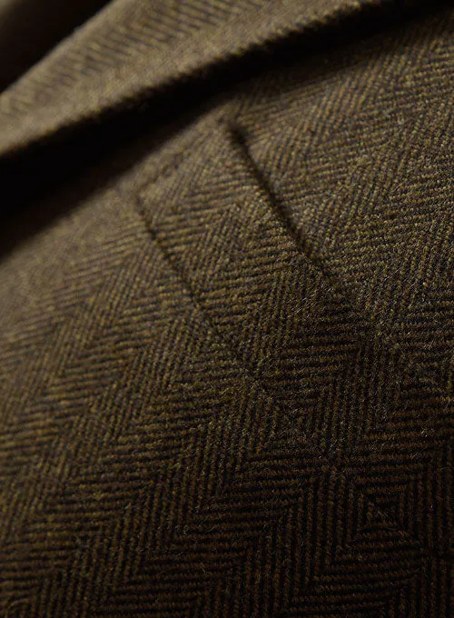 Bottle Brown Herringbone Tweed Jacket II