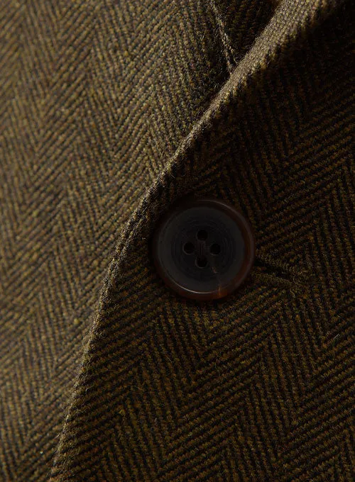 Bottle Brown Herringbone Tweed Jacket II