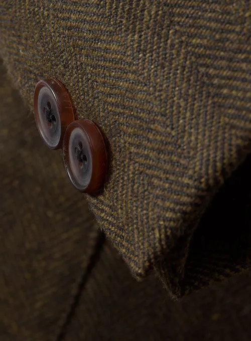 Bottle Brown Herringbone Tweed Jacket II