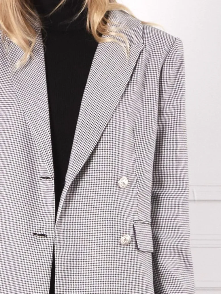 Boyfriend Blazer - Black White Check