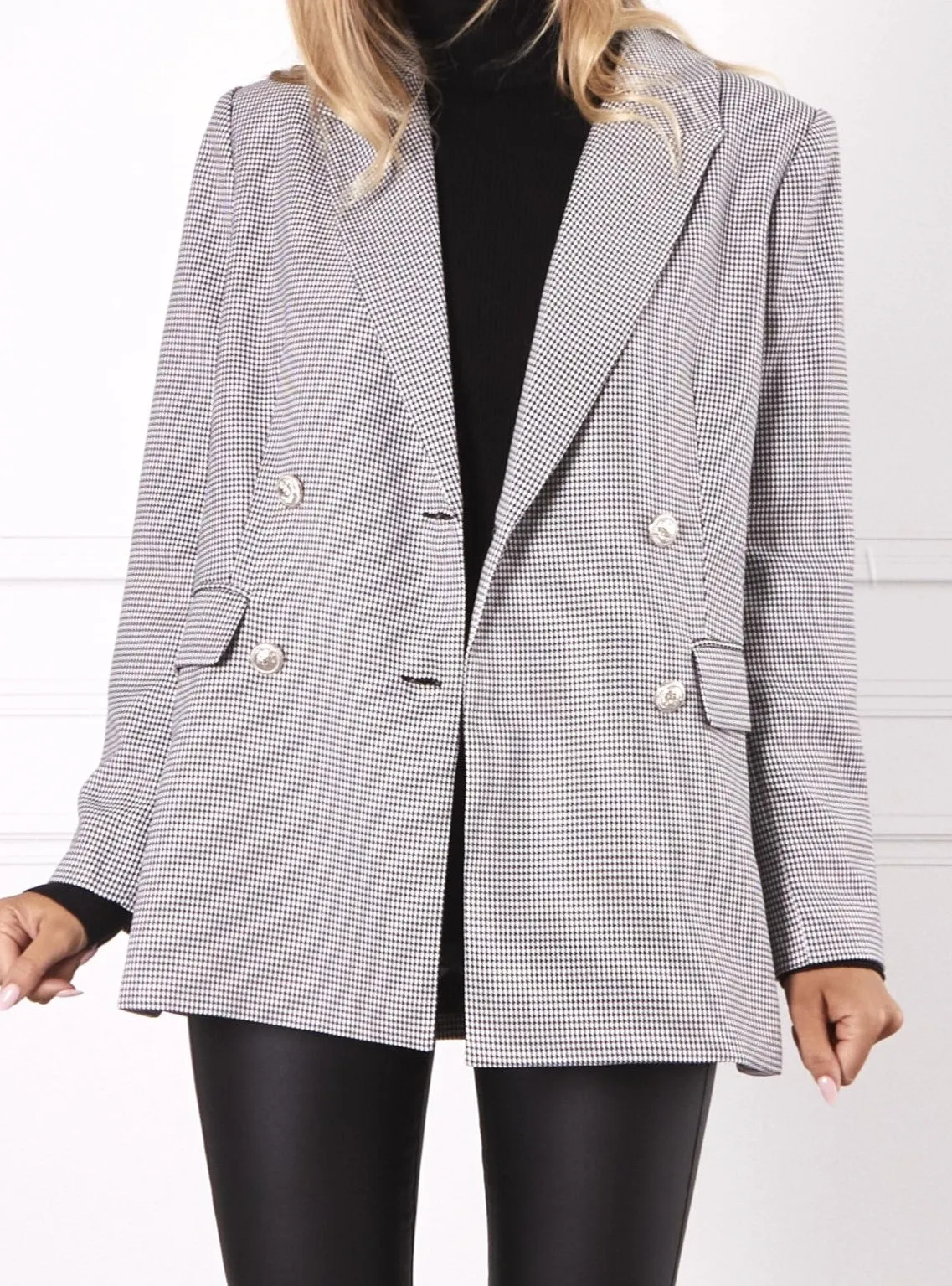 Boyfriend Blazer - Black White Check