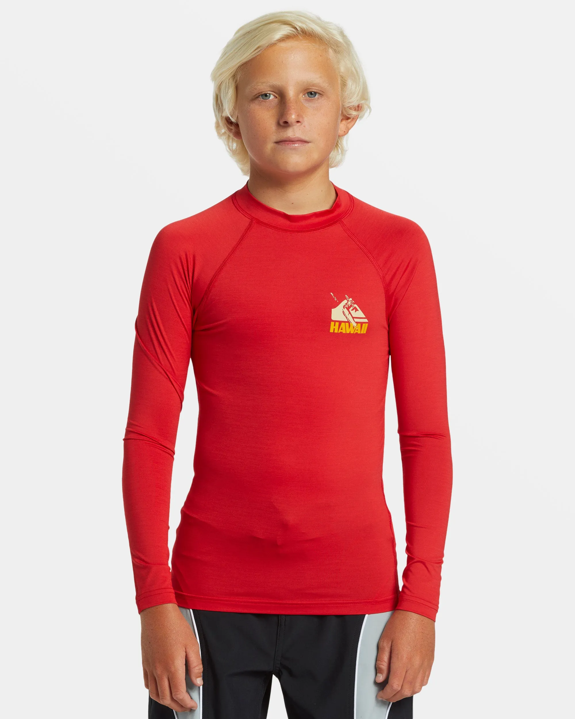 Boys 8-16 Petroglyph Long Sleeve Rashguard - Salsa