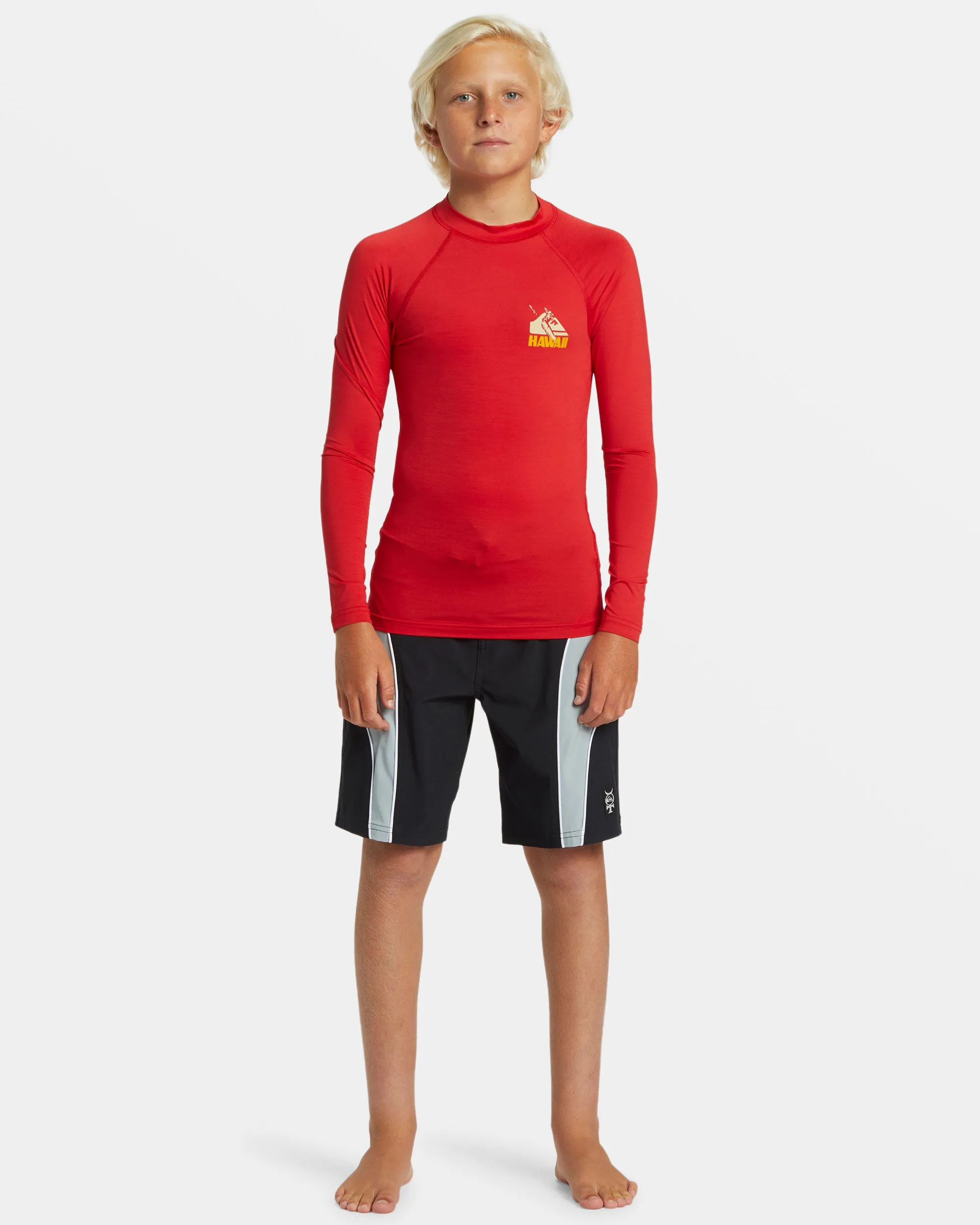 Boys 8-16 Petroglyph Long Sleeve Rashguard - Salsa