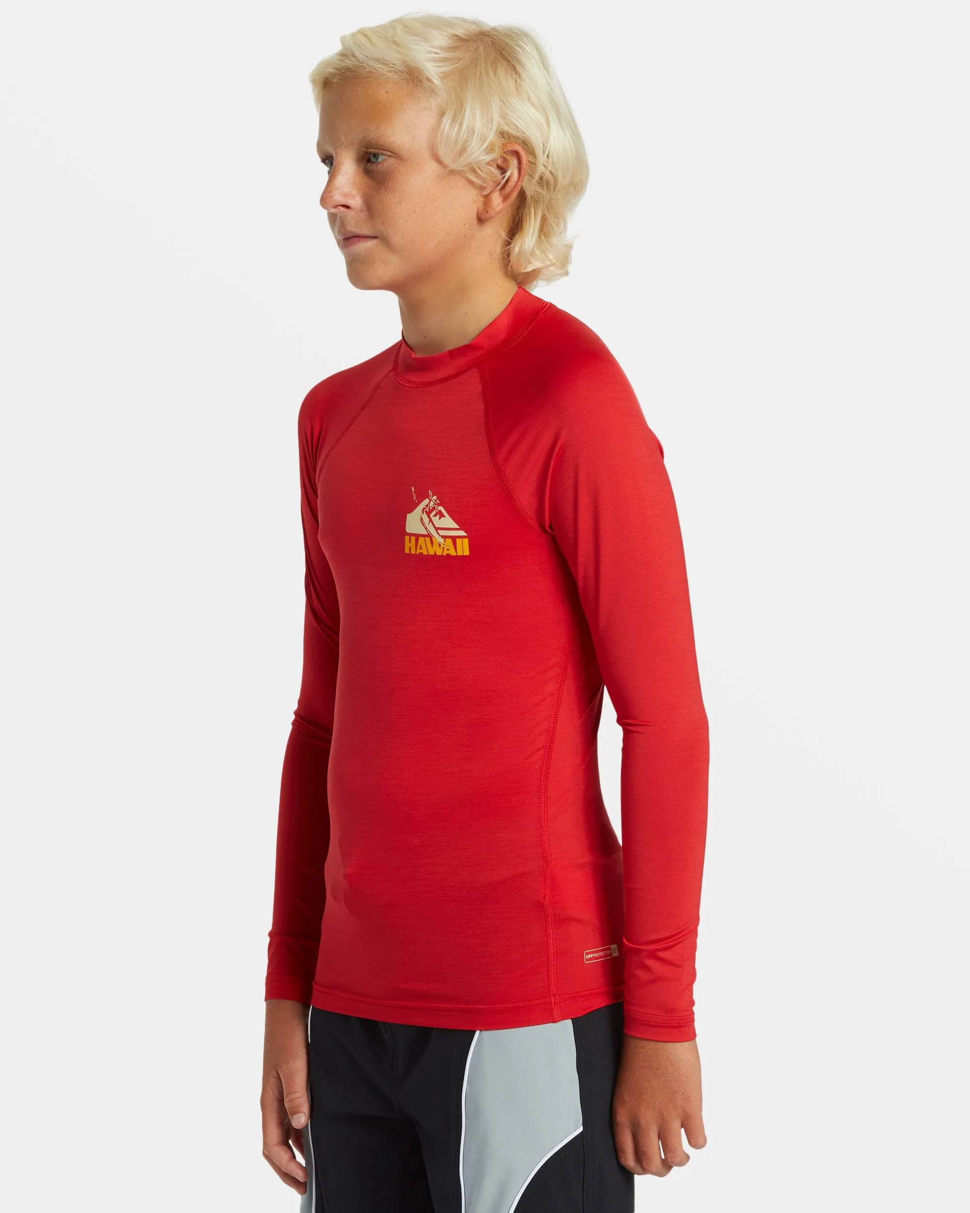 Boys 8-16 Petroglyph Long Sleeve Rashguard - Salsa