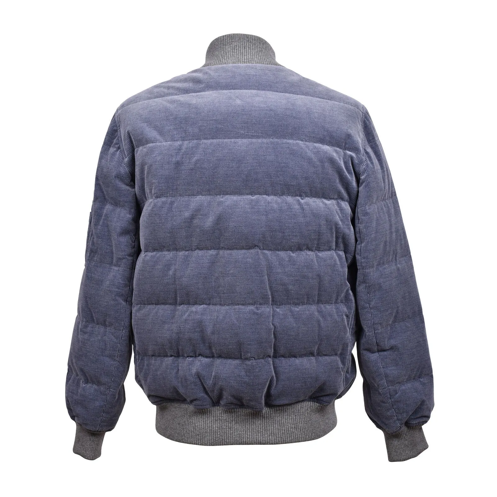 Brunello Cucinelli Mens Cashmere Bomber Jacket in Blue