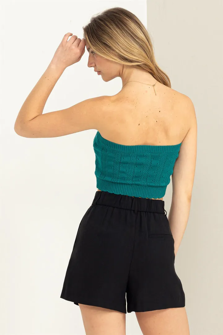 Buxom Babe Teal Knit Top