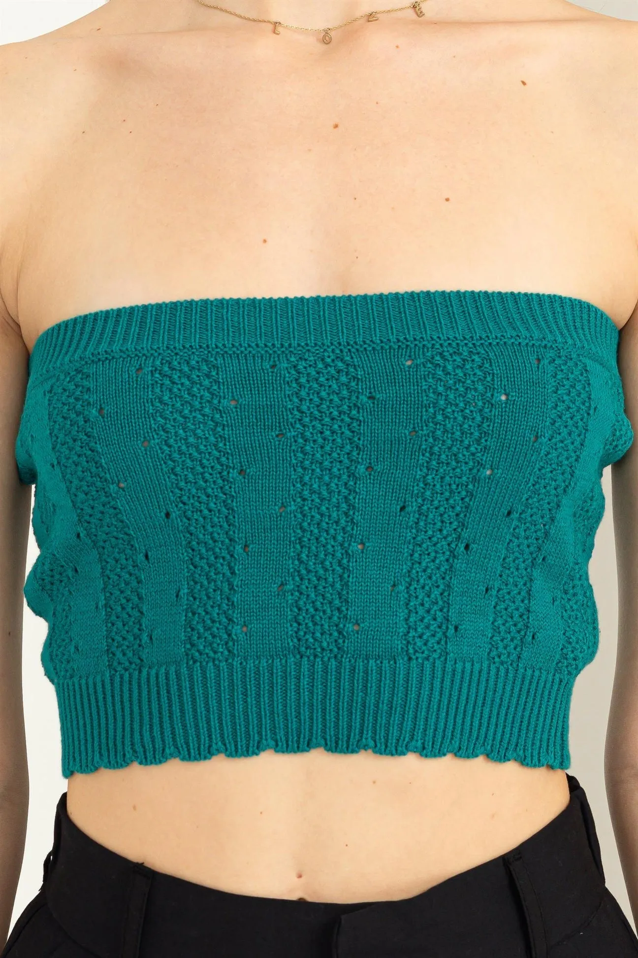 Buxom Babe Teal Knit Top