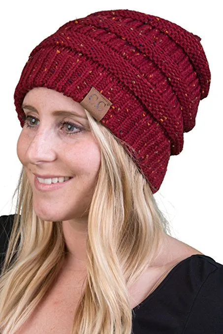 C.C Exclusives Classic Fit Beanie - Confetti Burgundy