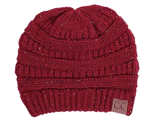 C.C Exclusives Classic Fit Beanie - Confetti Burgundy