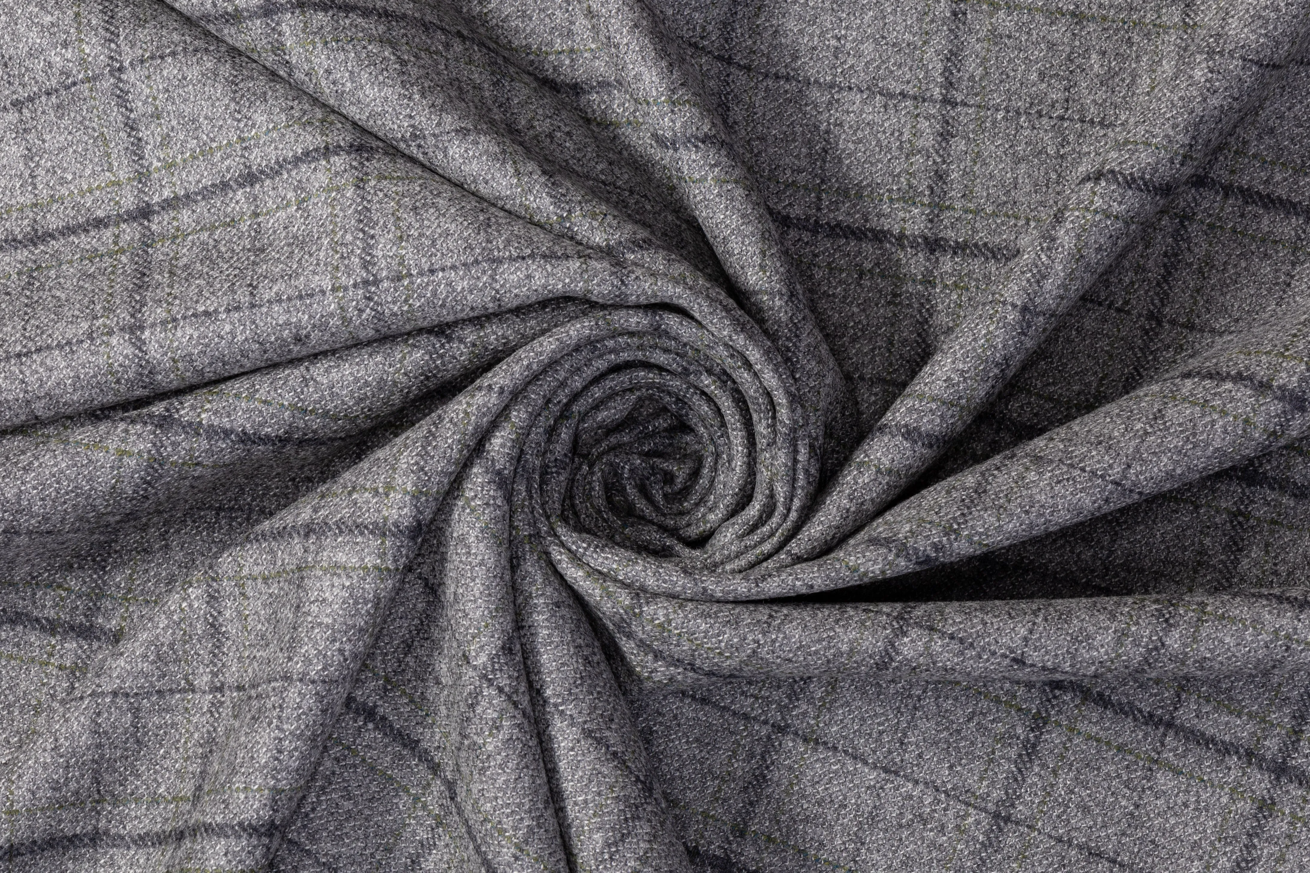 Checked Italian Wool Suiting - Gray