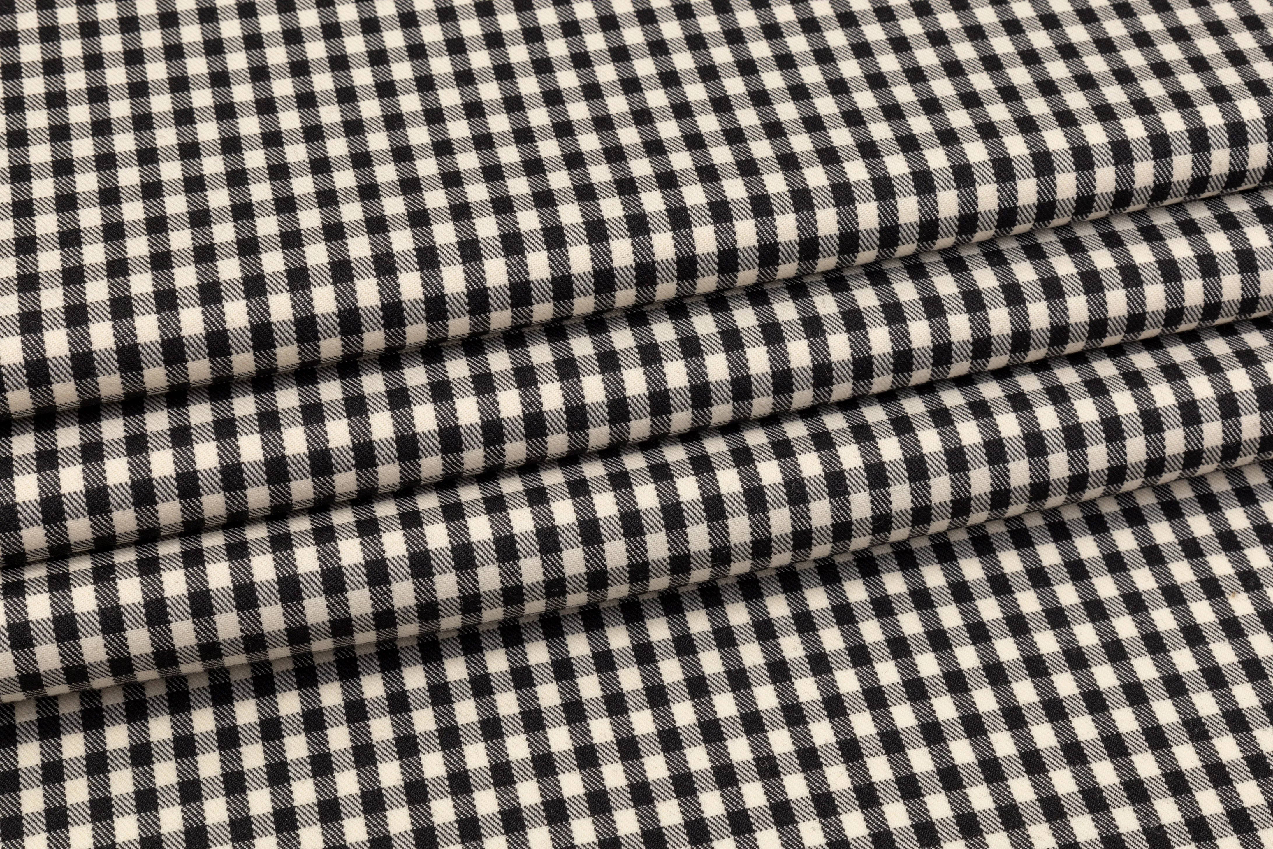 Checked Wool Suiting - Black and White