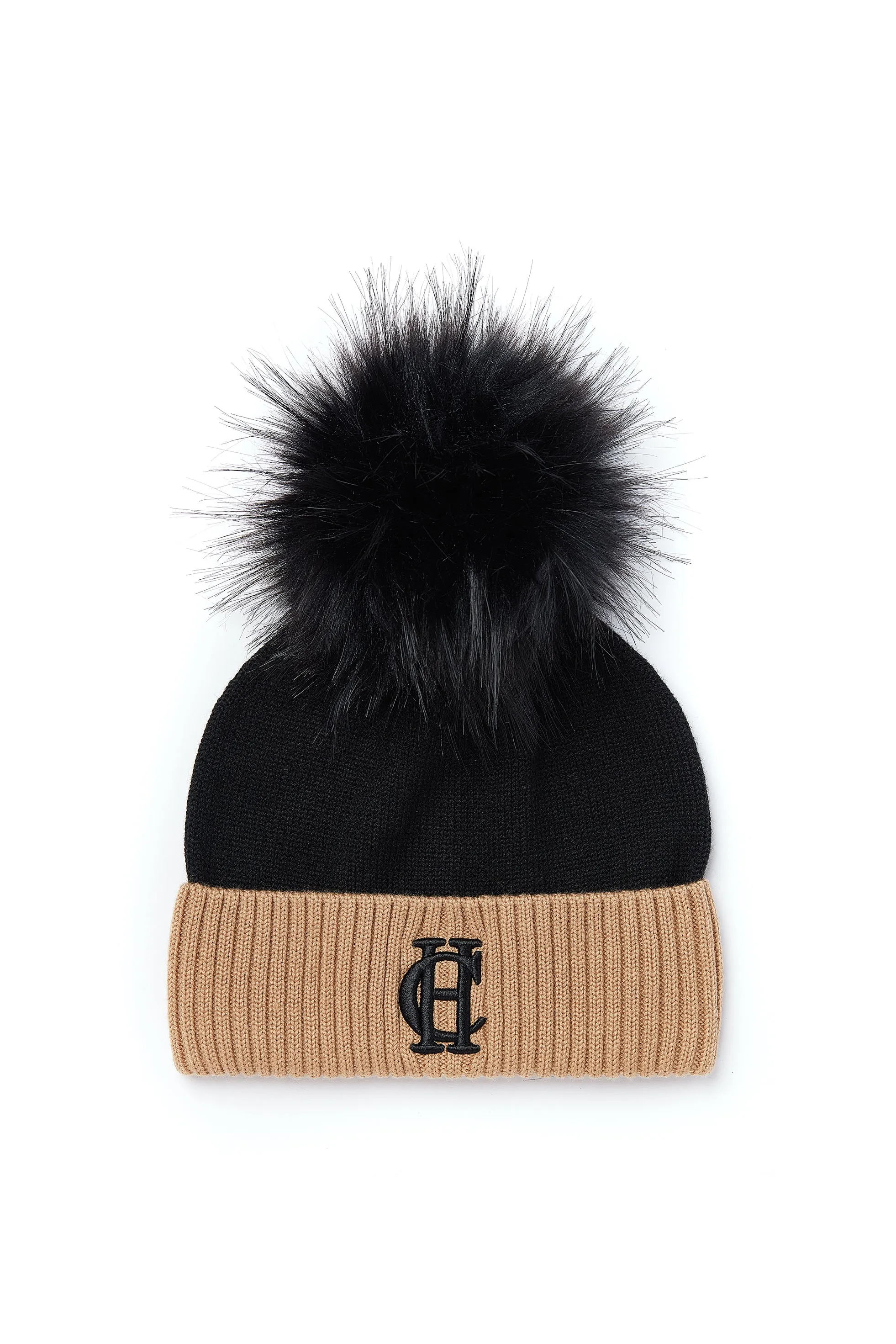 Chelsea Merino Bobble Hat (Black)