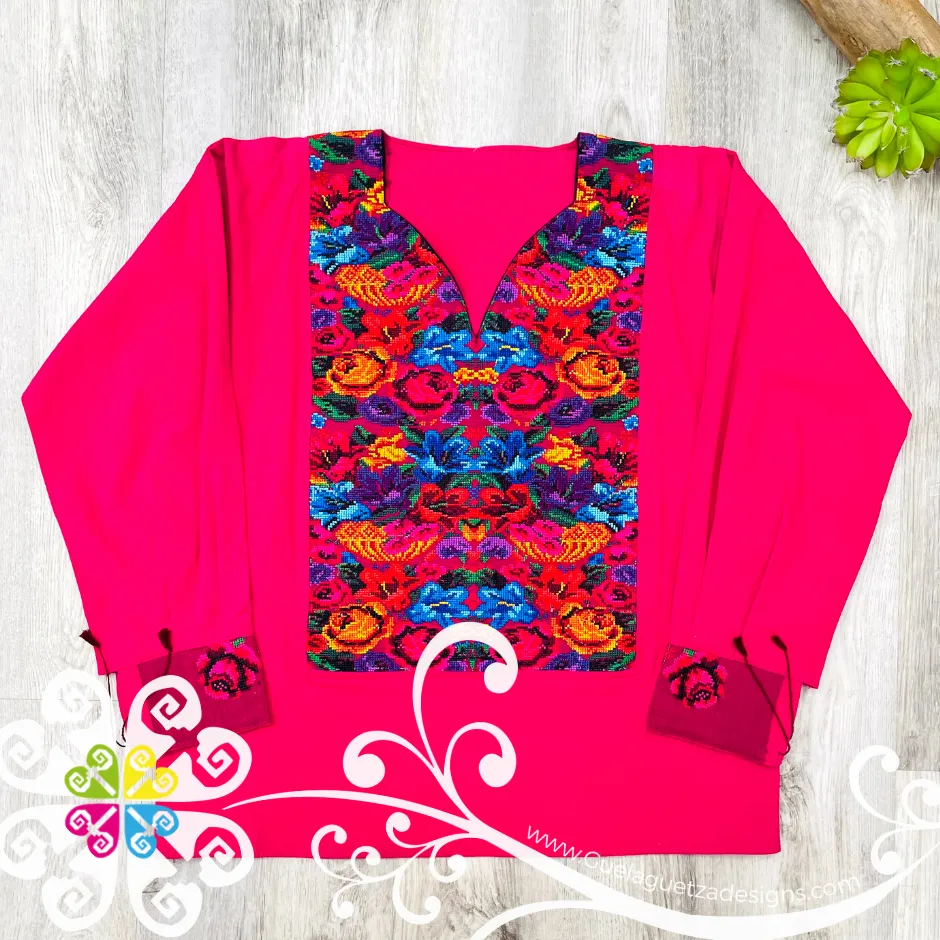 Chiapas Blusa Bordada Long Sleeve - Cross stitch