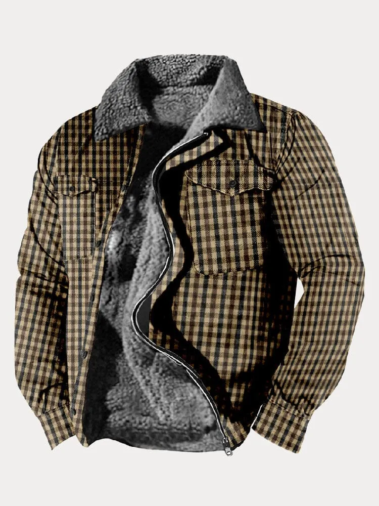 Comfy Fleece Lined Plaid Jacket