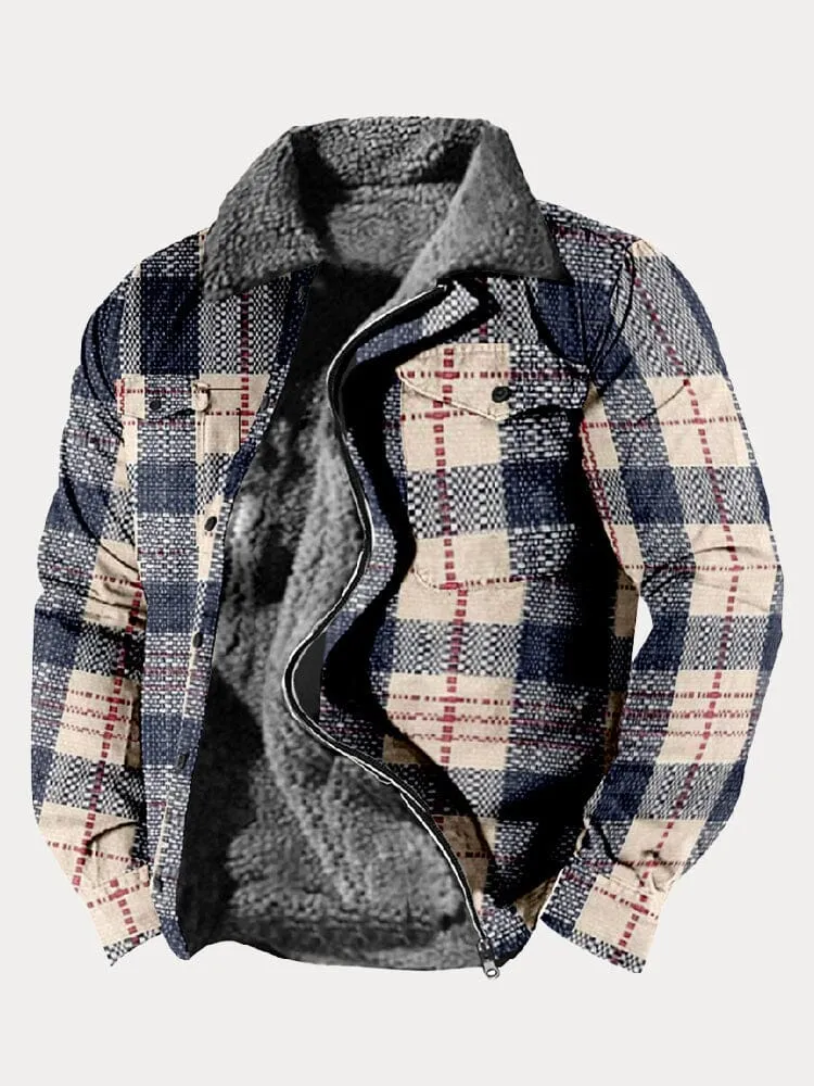 Comfy Fleece Lined Plaid Jacket