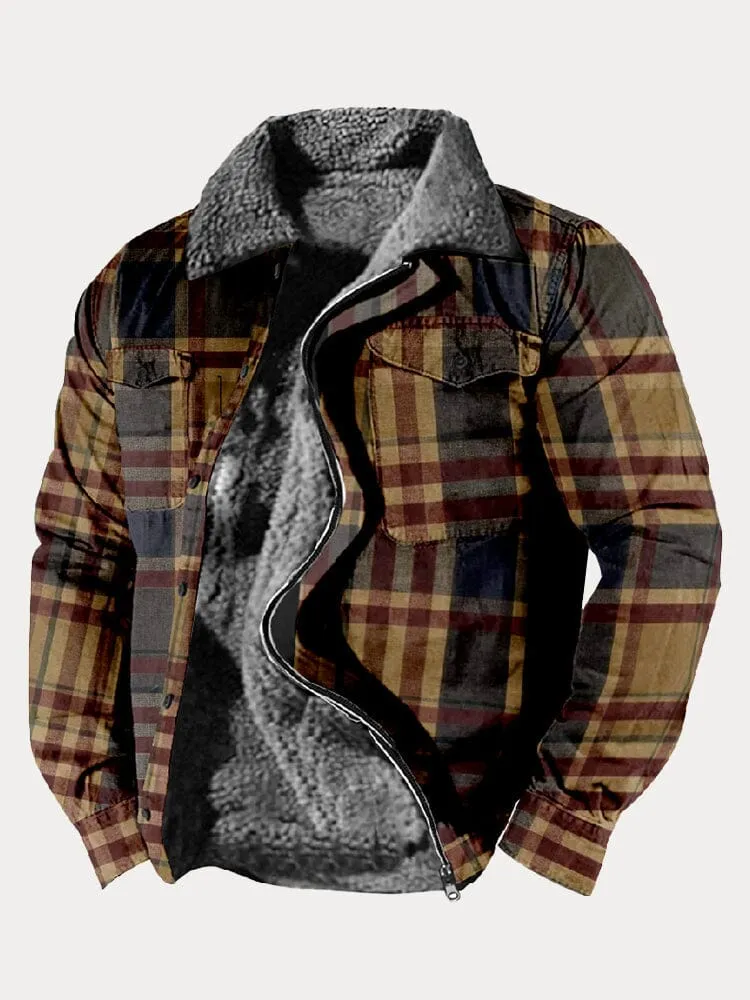 Comfy Fleece Lined Plaid Jacket