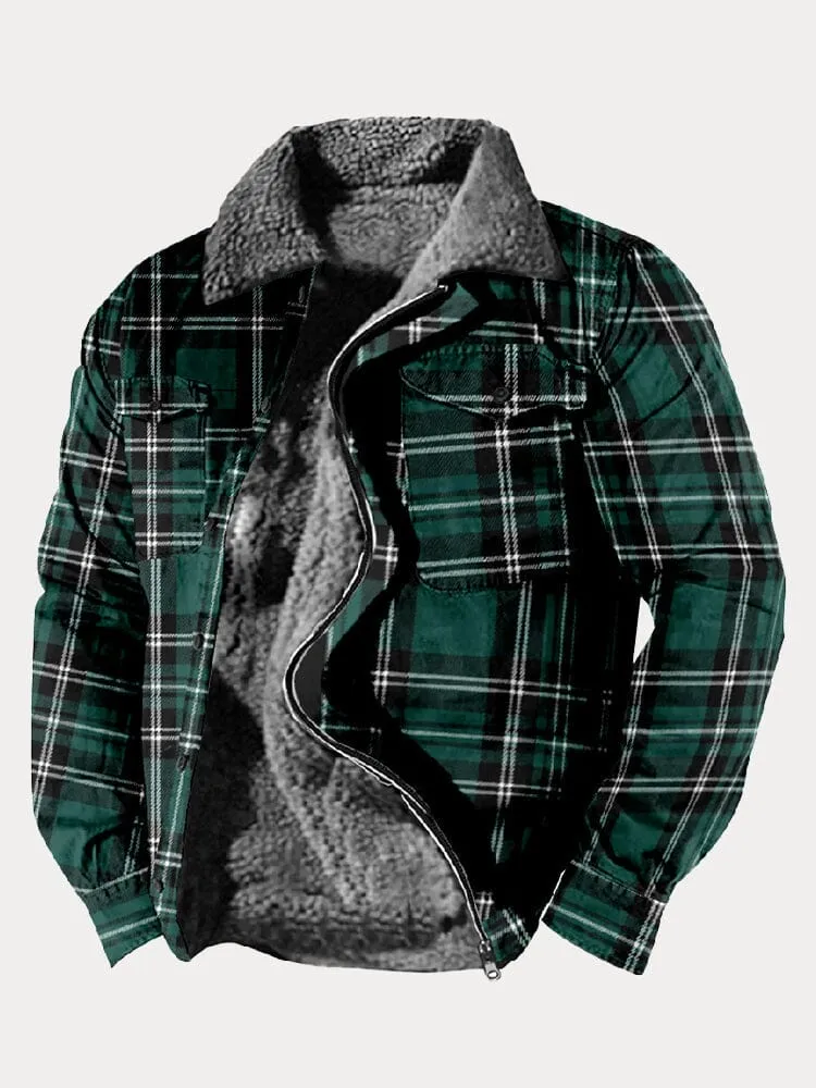 Comfy Fleece Lined Plaid Jacket