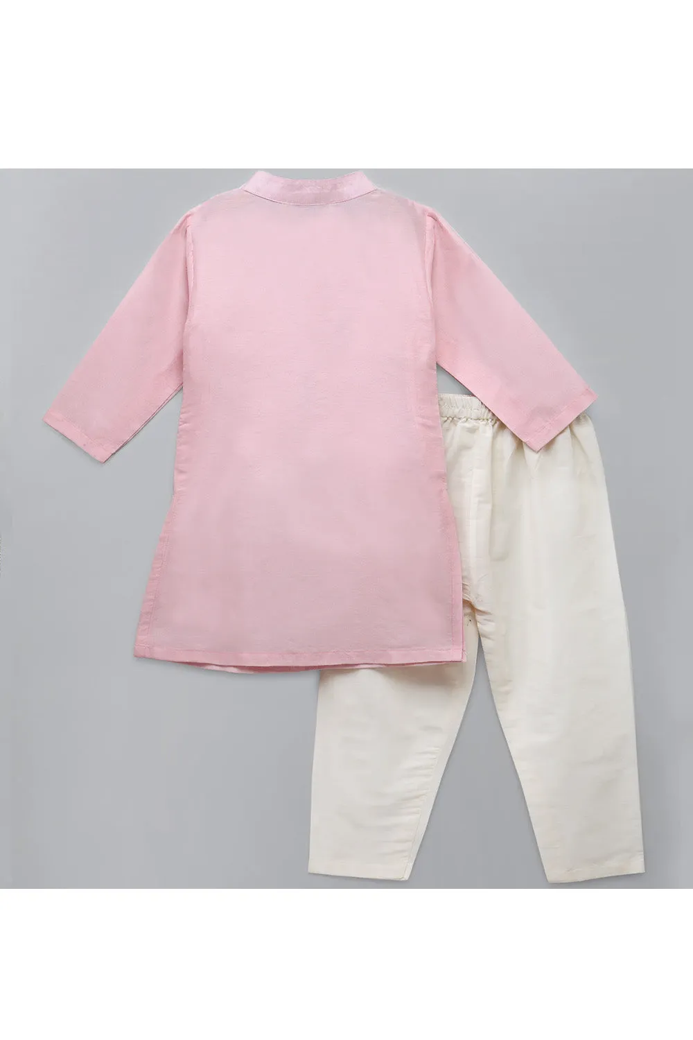 Cotton Silk kurta With Attached Jacket Pyjama Set