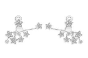 Earrings 18kt Gold Jacket & Stars Cluster Diamonds