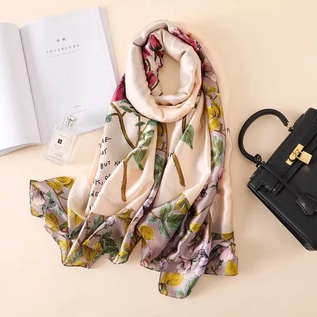 Fashion Silk Scarf Printed Bandana Shawl #LZ121