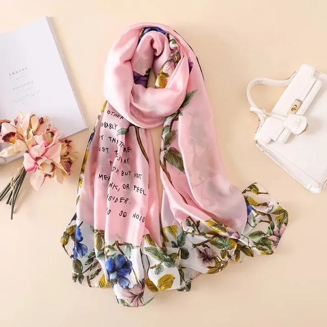 Fashion Silk Scarf Printed Bandana Shawl #LZ121