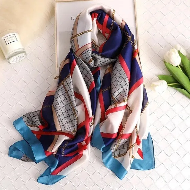 Fashion Silk Scarf Printed Bandana Shawl #LZ121