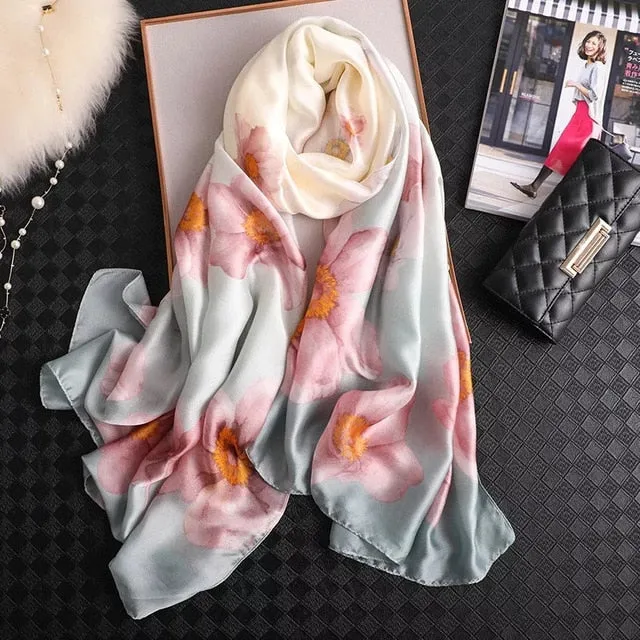 Fashion Silk Scarf Printed Bandana Shawl #LZ121