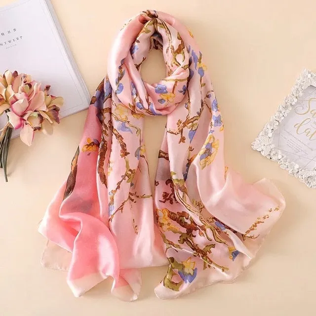 Fashion Silk Scarf Printed Bandana Shawl #LZ121