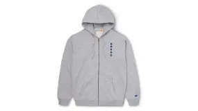 FULL ZIP HOODIE - HEATHER GREY / TRUE NAVY