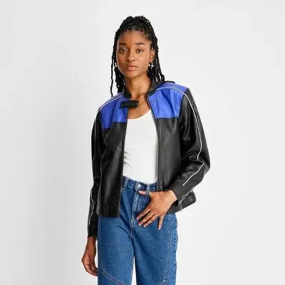 Future Collective With Reese Women's Zip-Up Leather Jacket