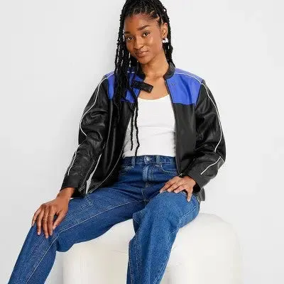 Future Collective With Reese Women's Zip-Up Leather Jacket