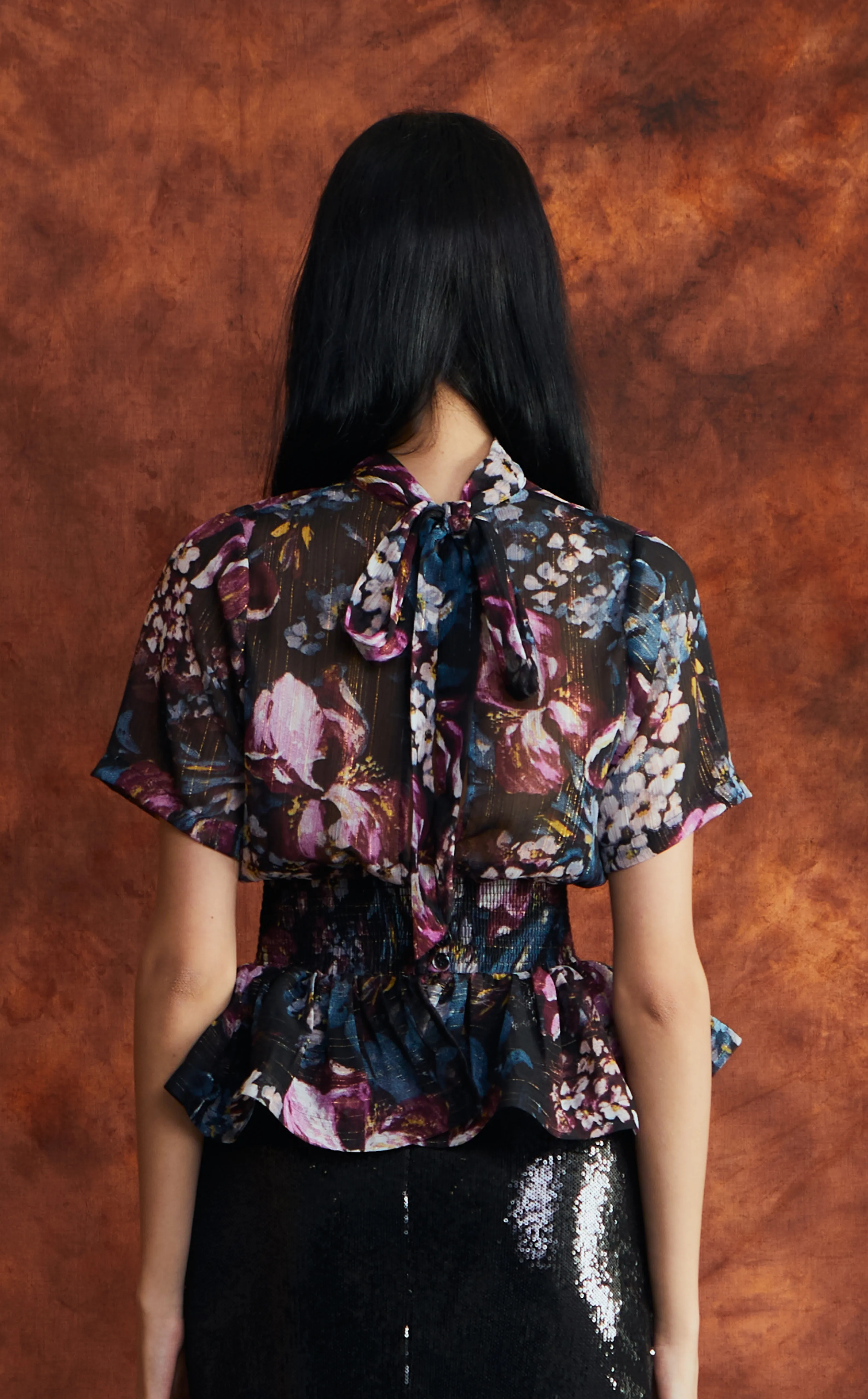 GAMBIA TOP - BLACK FLORAL