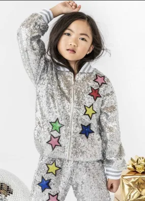 Girls Unicorn Sequin Bomber