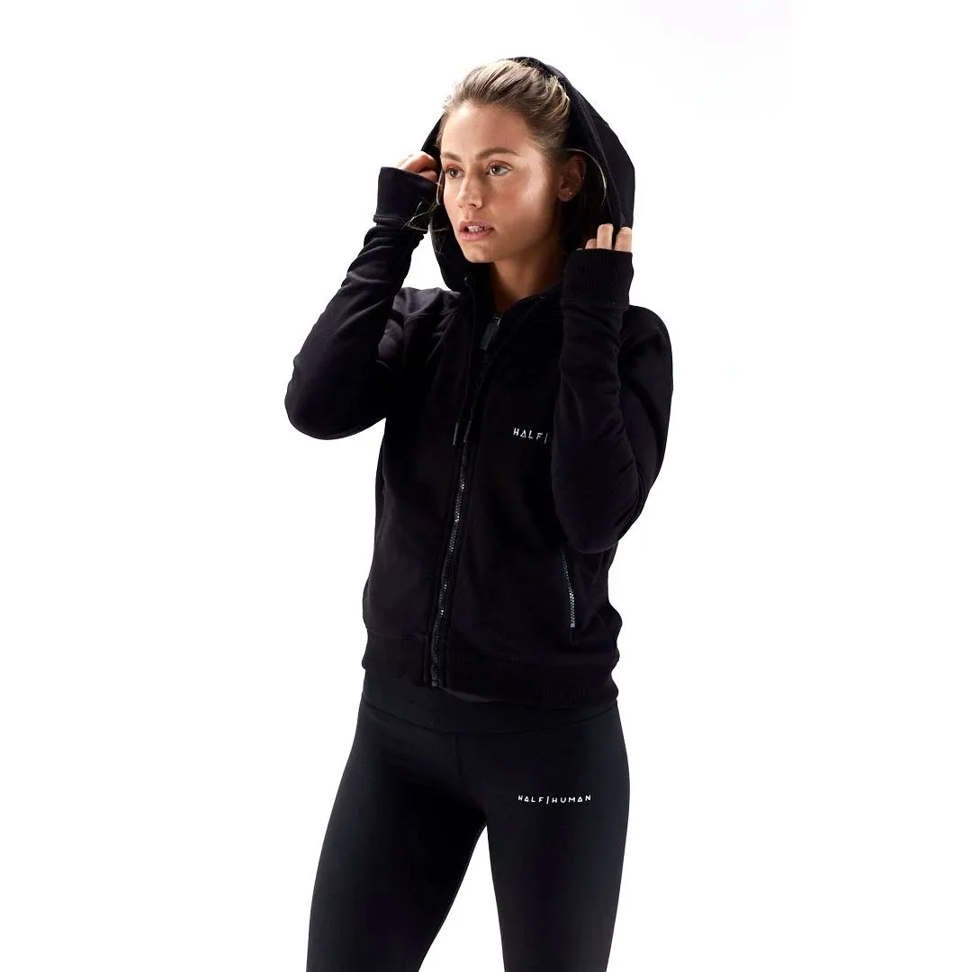 Half Human Ladies Zip Hoodie