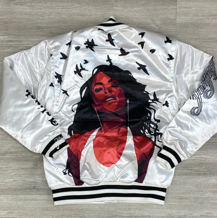 Headgear Classics- Aaliyah white satin jacket