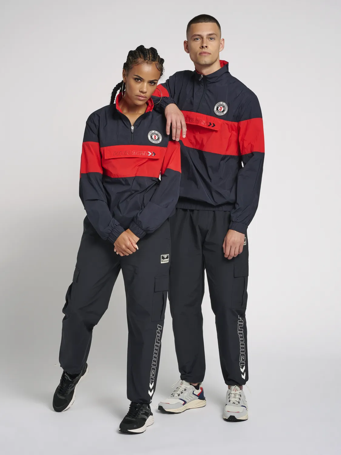 Hummel hmlJORES Half Zip Jacket - Dark Navy/Red