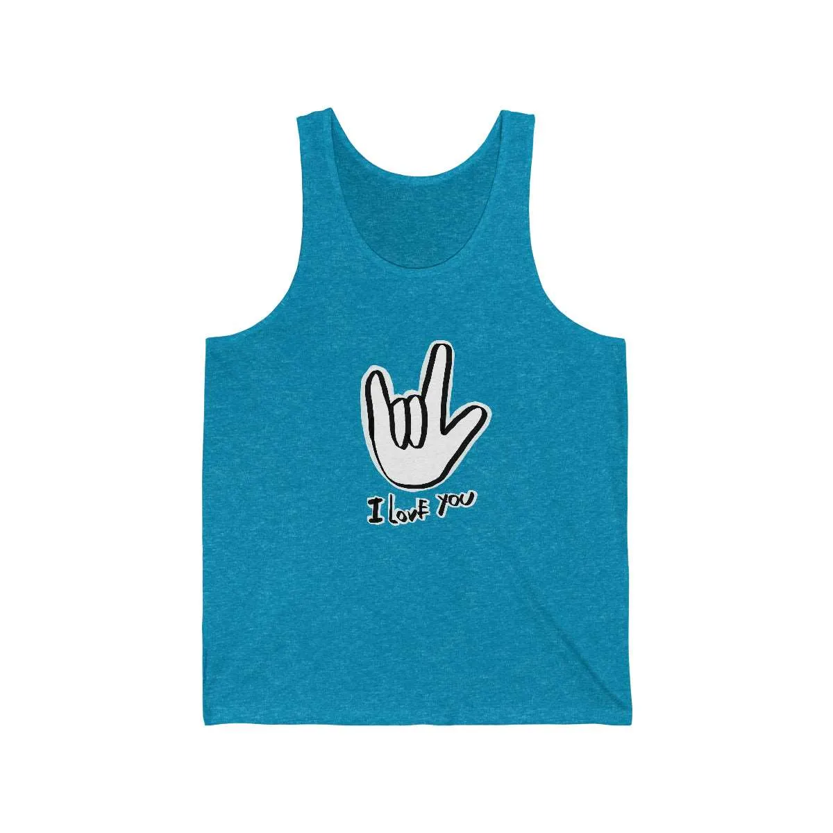 I Love You ASL Unisex Jersey Tank