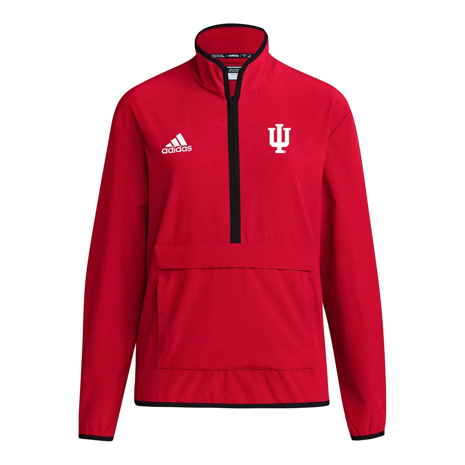 Indiana Hoosiers Adidas Coaches 1/4 Zip Pocket Crimson Jacket